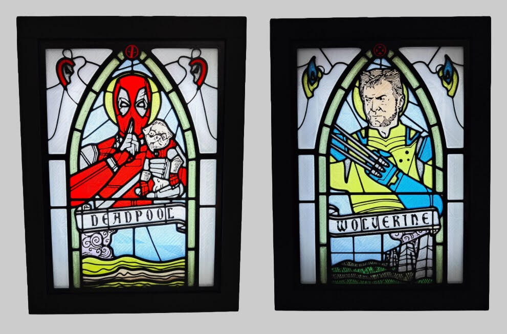 Deadpool Stained & Wolverine Glass Light Box